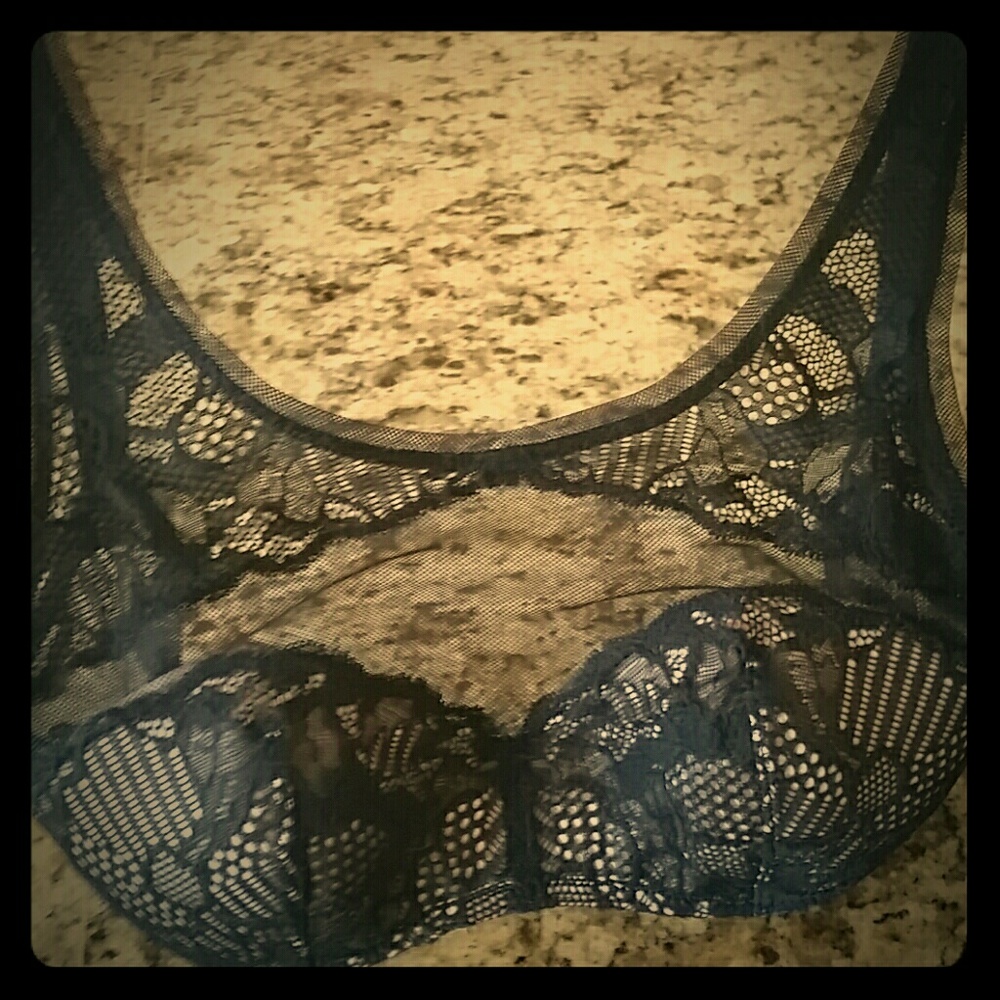 Calvin Klein black lace bralette.